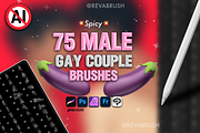 Procreate Male pose anatomy brushes, a Brush Add-On by Revabrush (Thumbnail 1 of 6)