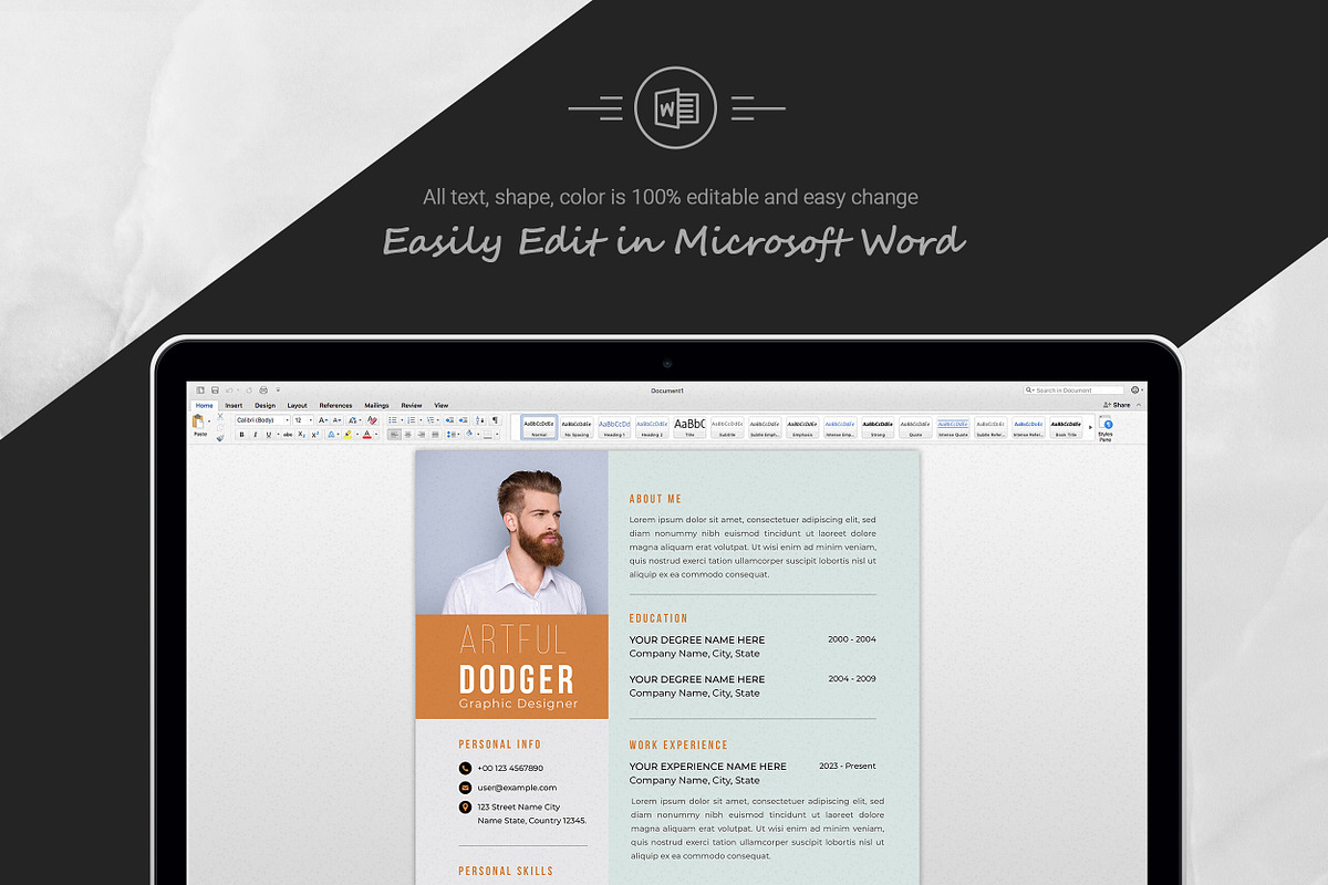Modern Layout for Innovative Careers, a Resume Template by ResumeInventor (Photo 5 of 6)