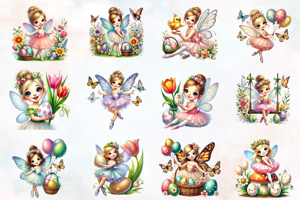 Easter ballerina fairy sublimation, an Illustration by RobertsArt (Photo 3 of 7)
