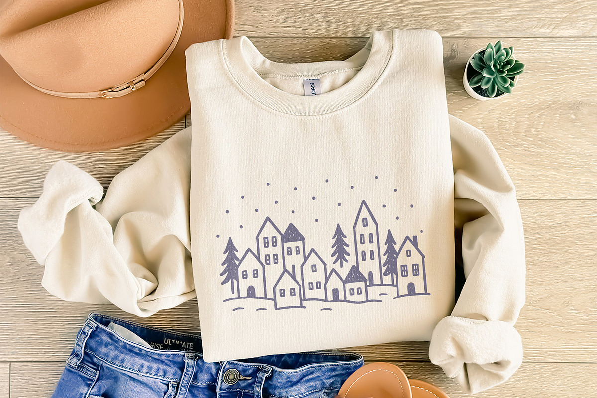 Minimalist Winter Village PNG, Hand, an Illustration by SharpMarketplace (Photo 8 of 9)