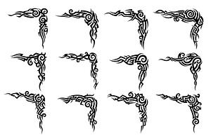 Tribal Maori corner tattoo, a Decorative Illustration by Vector Tradition