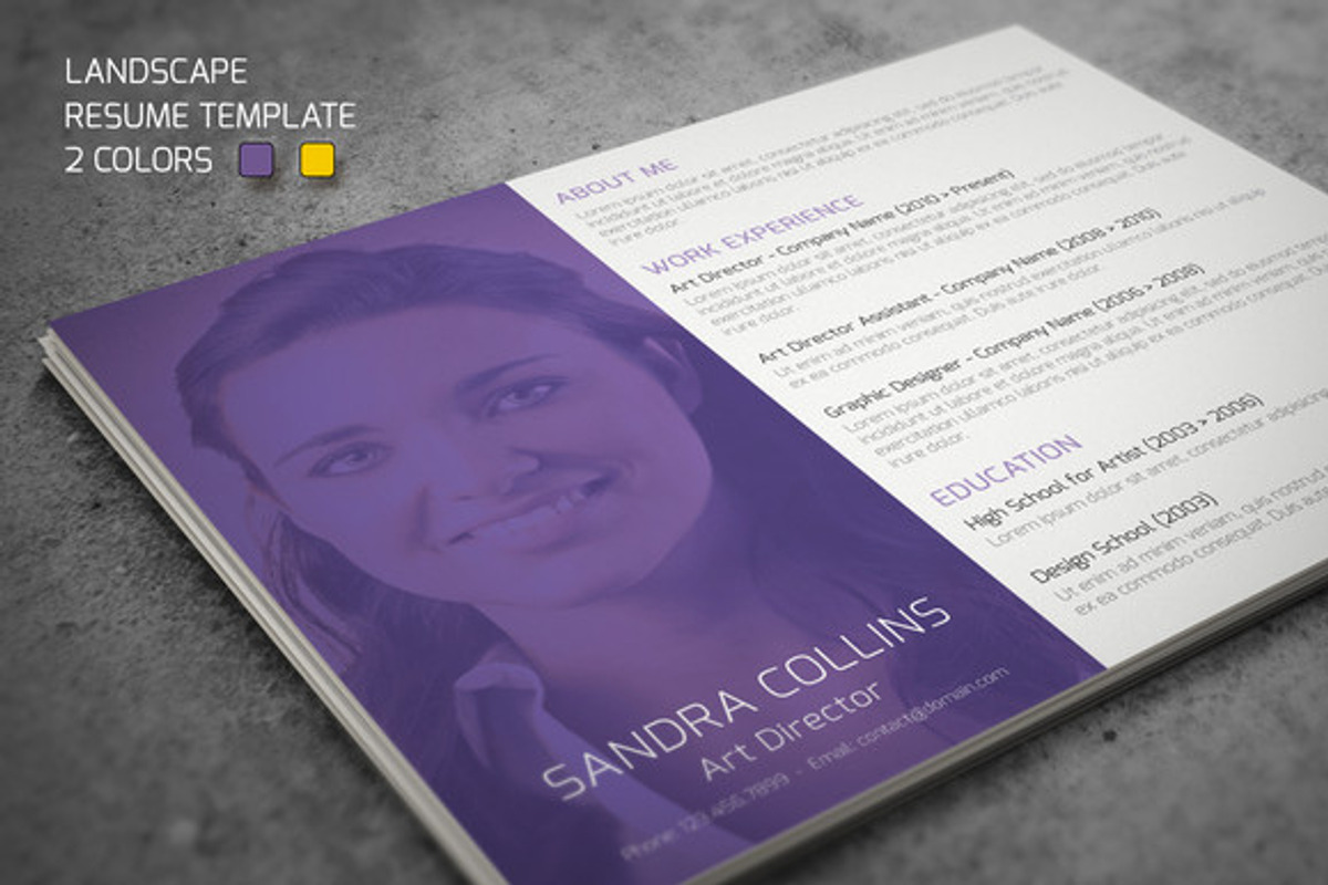 Landscape Resume Template, a Resume Template by Visual Impact (Photo 2 of 4)