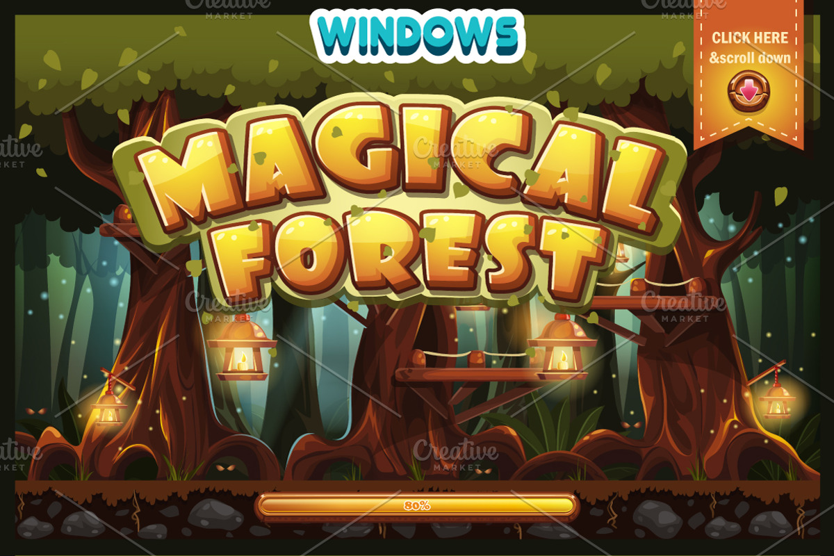 Magical Forest GUI, an Illustration by Nearbirds