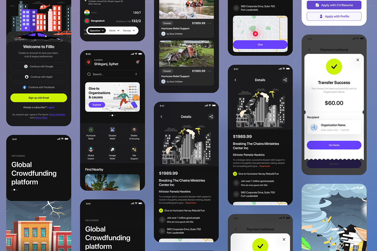 Filllo Crowdfunding App UI Kit, an UI Kit Template by floxui (Photo 8 of 8)