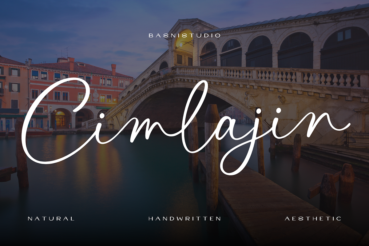 Cimlajin – Handwritten Font, a Handwritten Font by Basnistudio (Photo 1 of 12)