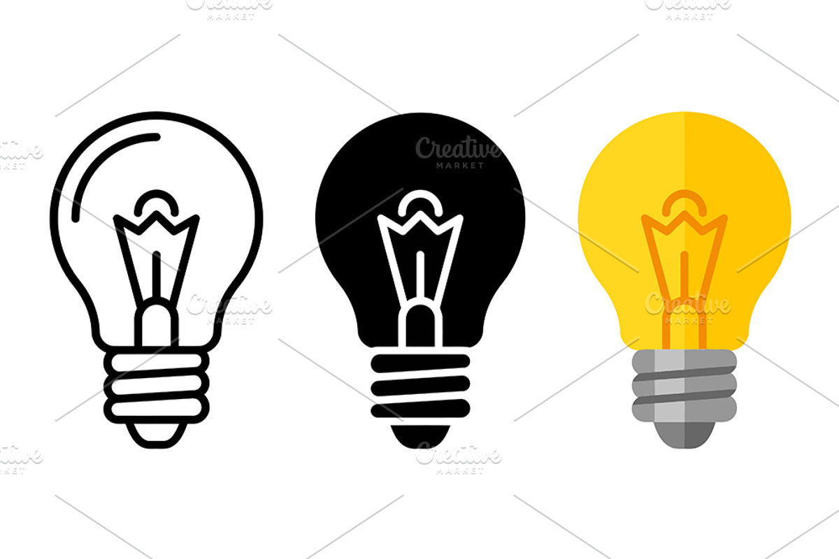 Light Bulb Vector Icon Graphic Set, a Solid Icon by Artonix (Photo 2 of 2)