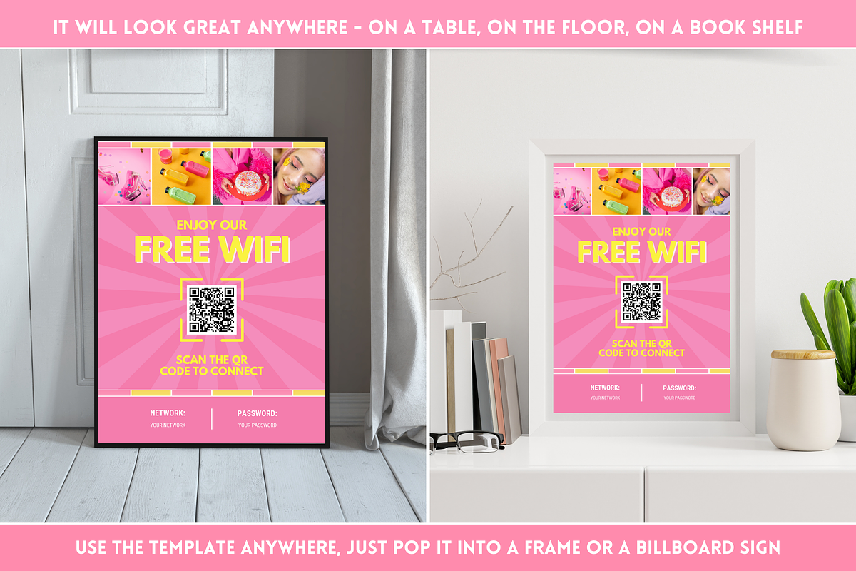 WiFi QR Code Sign, a Poster Template by SunshineStudioBoutique (Photo 8 of 9)