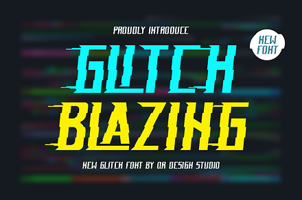 Glitch Blazing Font, a Blackletter Font by QR Design Studio
