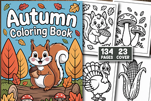 Autumn Coloring Pages For Adults, a Seasonal Illustration by Design Station