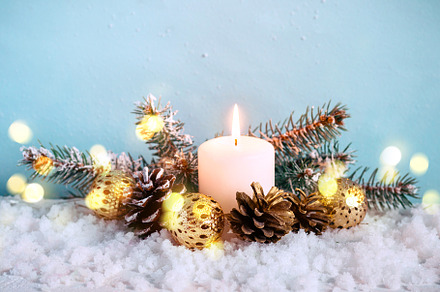 Christmas blue composition burning stock photo containing christmas and card, a Holiday Photo by colnihko