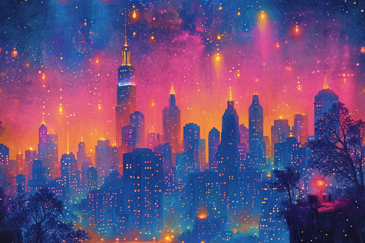 Watercolor City Night, a Background Graphic by Printable Treasure (Photo 3 of 4)