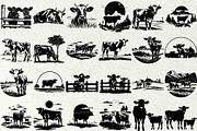 Cow SVG Bundle. Farm scene, an Animal Illustration by DENIDigitalArtSudio (Thumbnail 4 of 8)