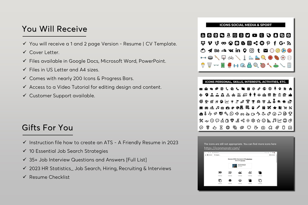 ATS Resume CV Word & Google Docs 19, a Resume Template by MrCam Template Resume|CV (Photo 5 of 6)