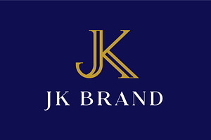 Golden Letter JK KJ Minimalist Logo