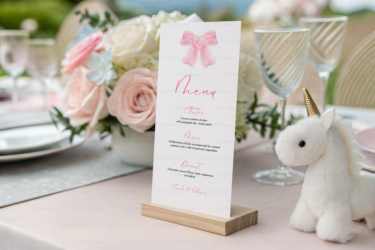 Kids Party Menu Mockup with Unicorn, a Product Mockup by TatiMockup (Photo 3 of 4)