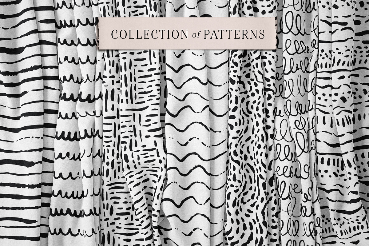 Hand Drawn Patterns in Black & Color, a Pattern Graphic by Point and Poem (Photo 2 of 7)