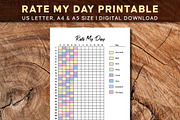 Rate My Day | Daily Mood Tracker, a Print Template by Graphicsnext (Thumbnail 1 of 4)