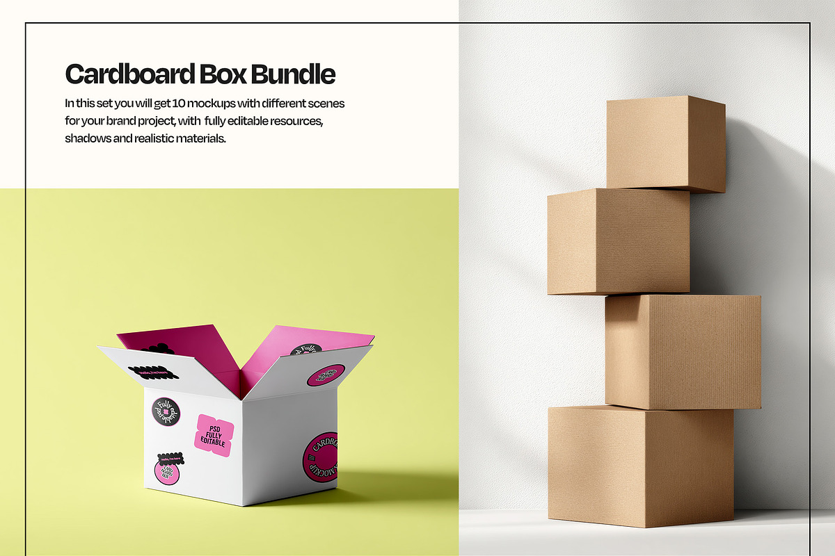 Mailer Box Mockup Set, a Packaging Mockup by Mego-studio (Photo 3 of 10)