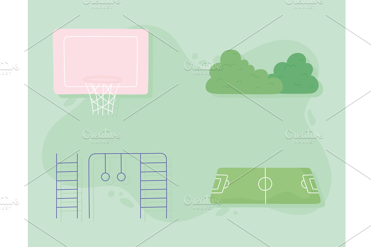 sport field and equipment, an Object Illustration by studiogstock