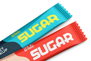 Slim White Sugar Sachet Mockup