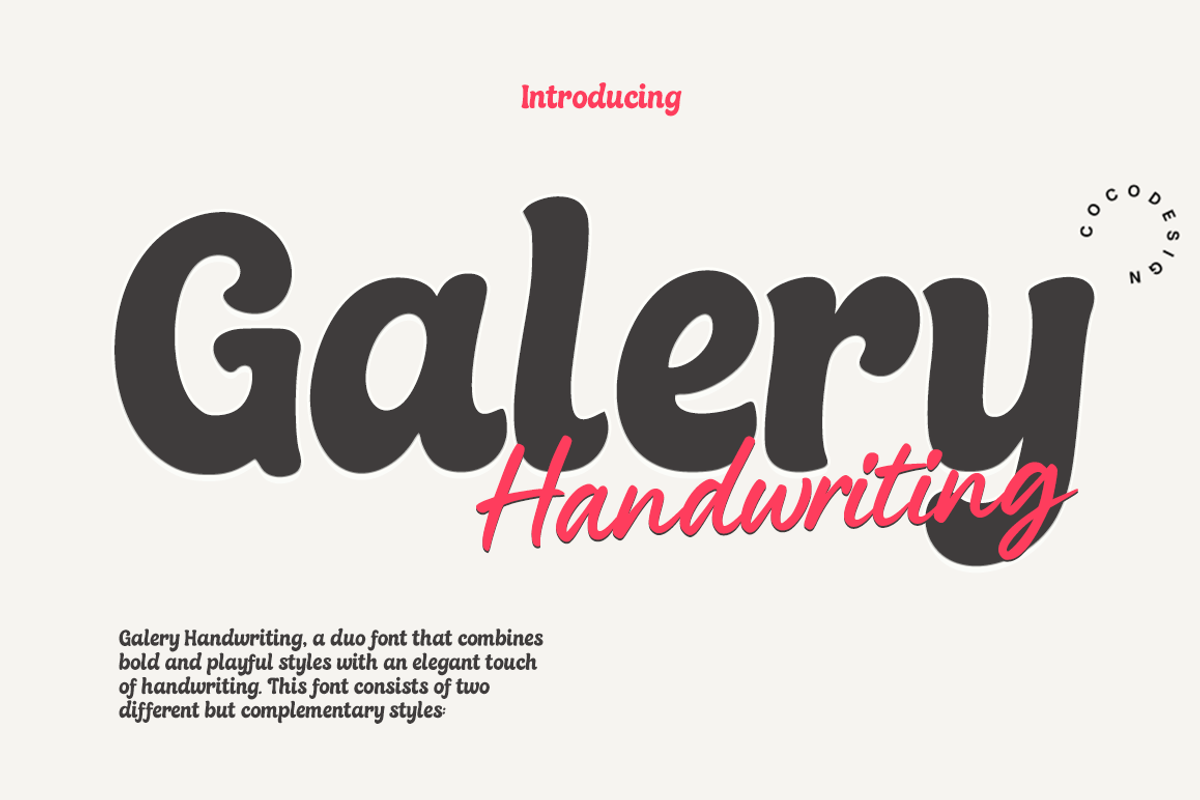 Galery Handwriting, a Handwritten Font by cocodesign (Photo 1 of 8)