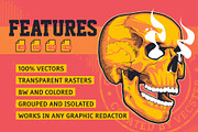 Vintage Vector Skulls Pack, a Decorative Illustration by Vecster (Thumbnail 6 of 6)