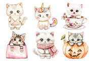 Kawaii Kitten Sublimation Clipart, an Illustration by Pixels.Craft (Thumbnail 3 of 7)