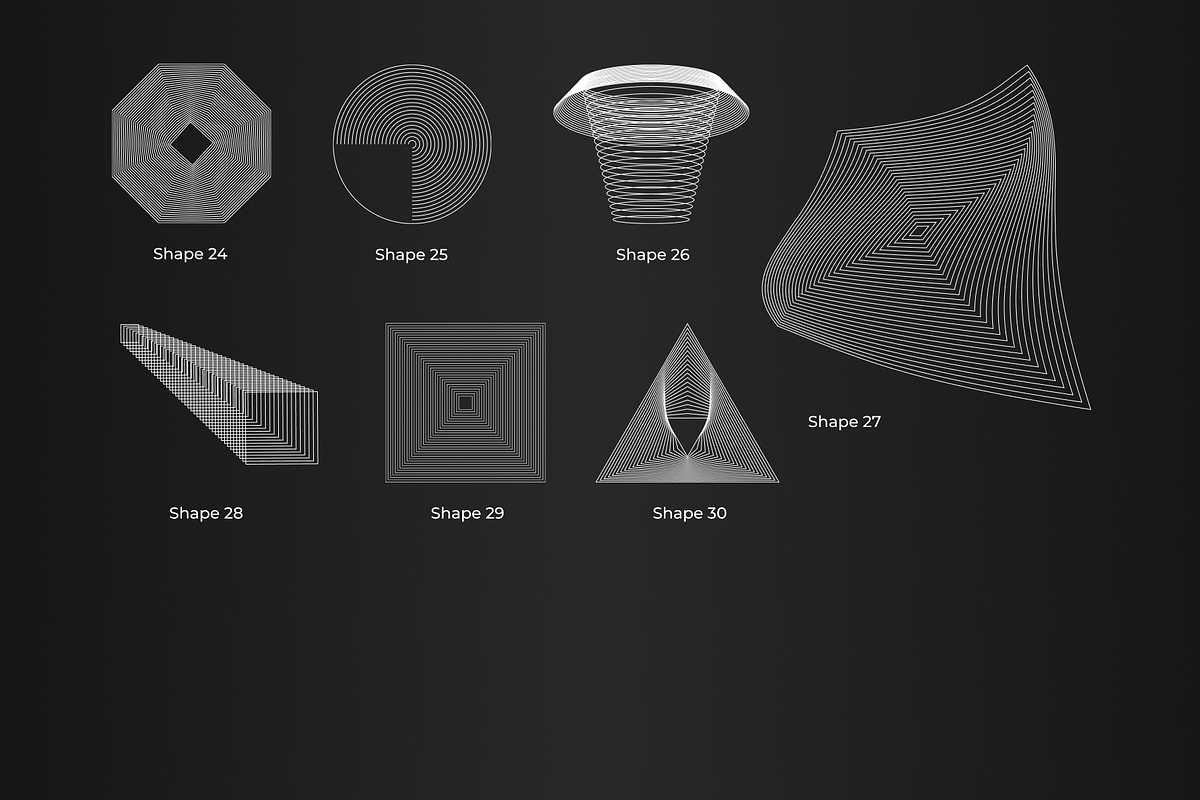 30 abstract geometric line shapes, an Object Graphic by Kyuubisa's Graphics (Photo 4 of 6)