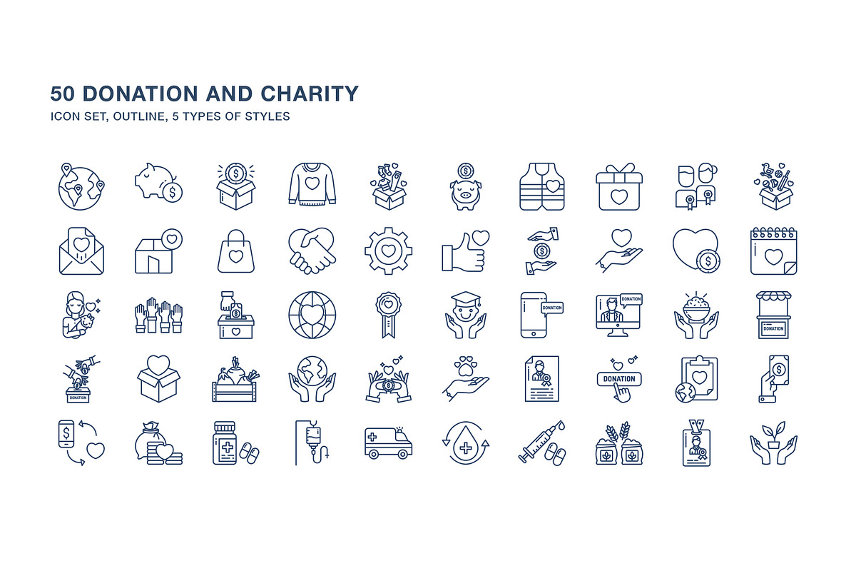 Donation and Charity icon set, a Solid Icon by Icongeek26 (Photo 2 of 6)