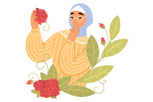 A young woman wearing a light blue, an Object Illustration by SiberianArt