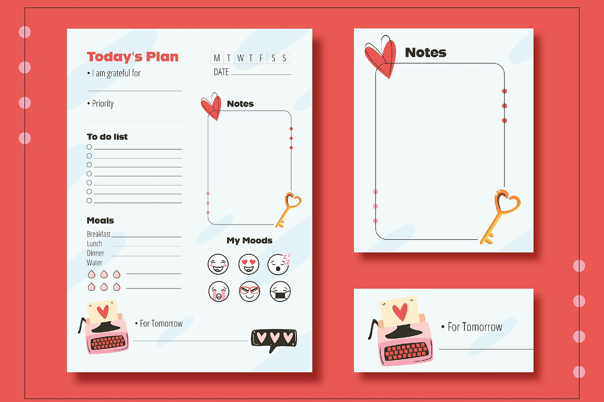 Cute Daily Planner Template, a Templates & Theme by studiogstock (Photo 1 of 3)