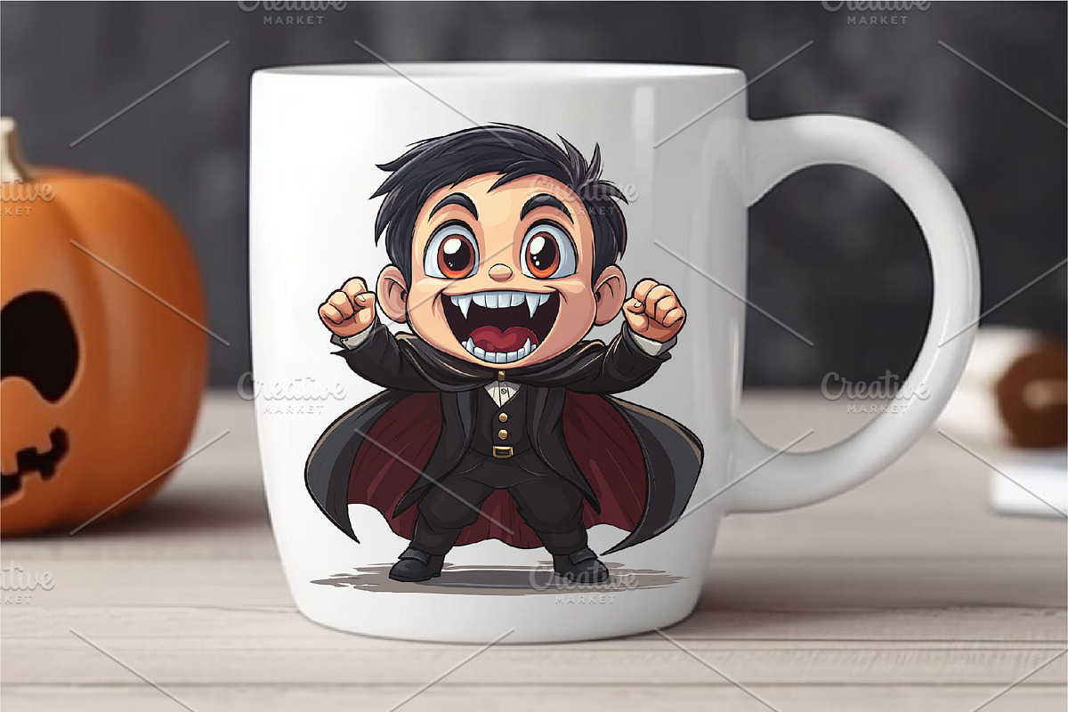 Cute cartoon Dracula. TShirt Sticker, an Animal Illustration by KENO Mascots (Photo 4 of 10)