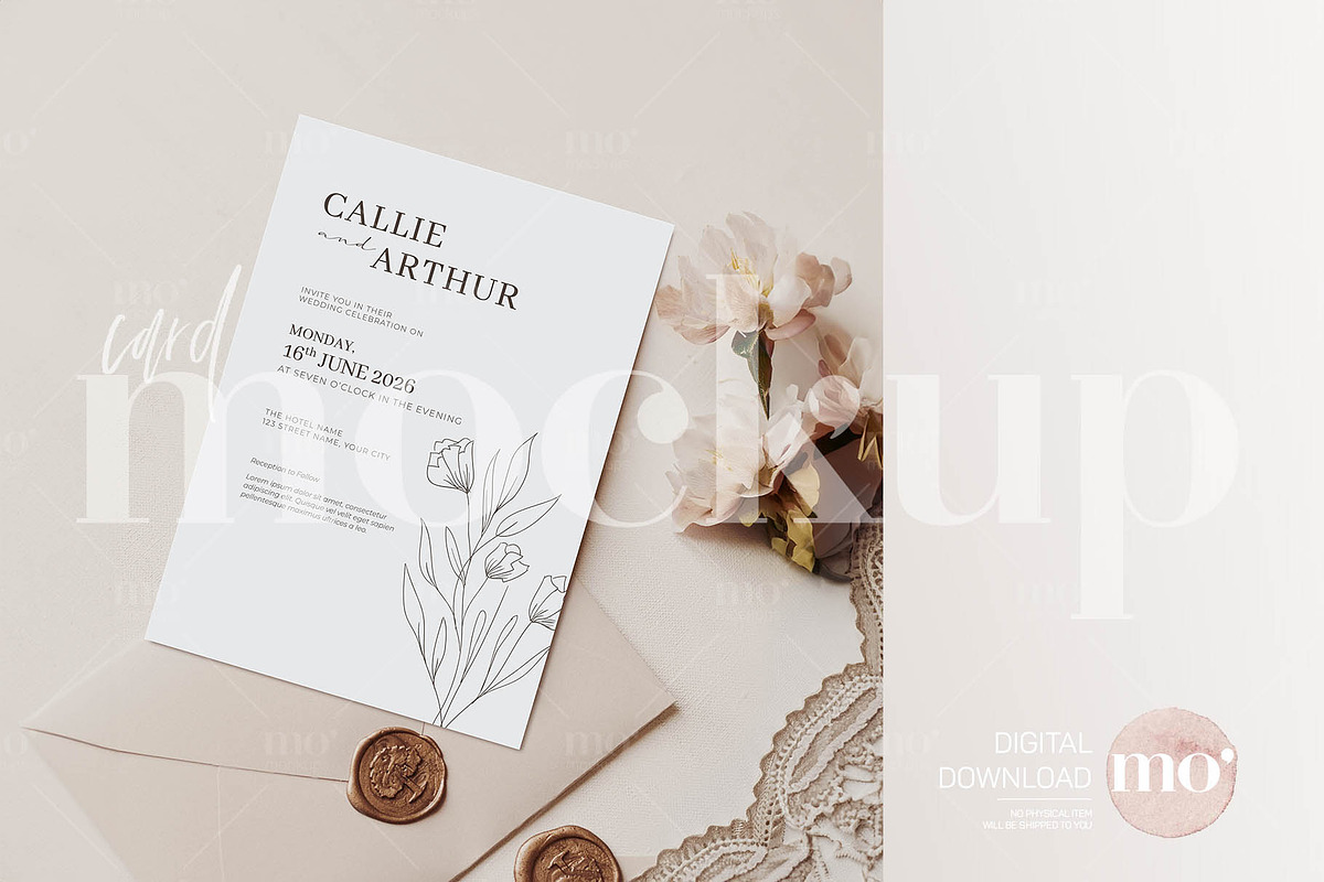 5x7 Invitation Mock up, a Product Mockup by MoMockups (Photo 1 of 6)