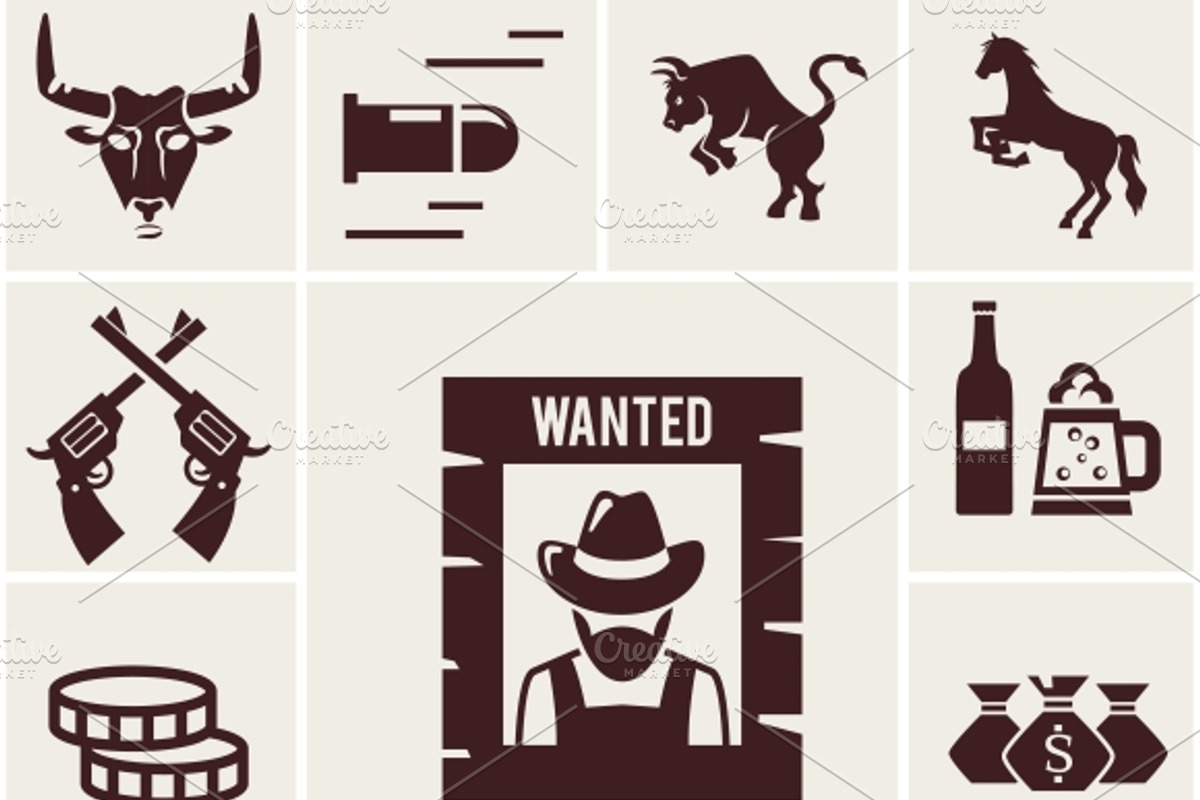 Wild west wanted poster icon, an Icon by Microvector