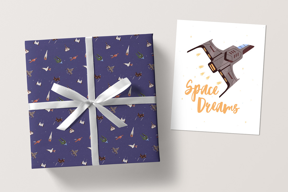 Rockets in space seamless patterns, a Pattern Graphic by Good Studio (Photo 5 of 7)