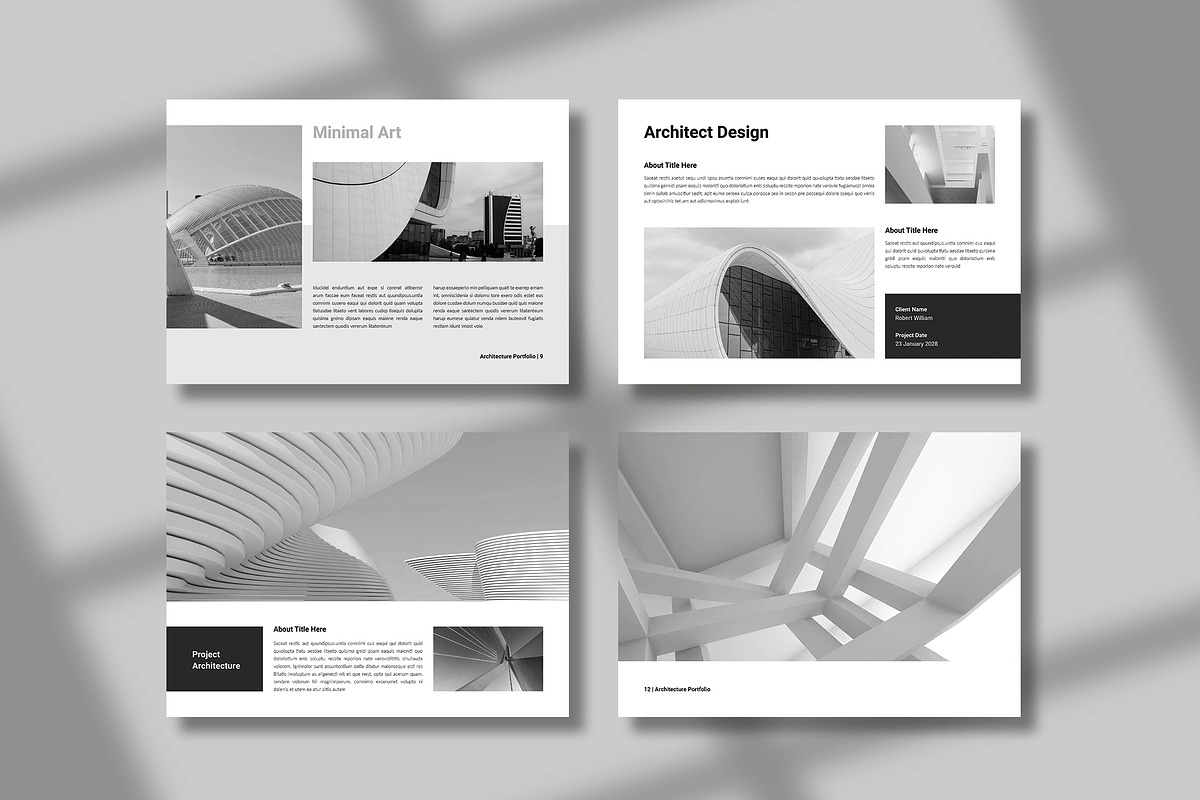 Architecture Portfolio Template, a Brochure Template by Spark_Creative (Photo 4 of 7)