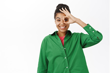 Portrait of positive young african