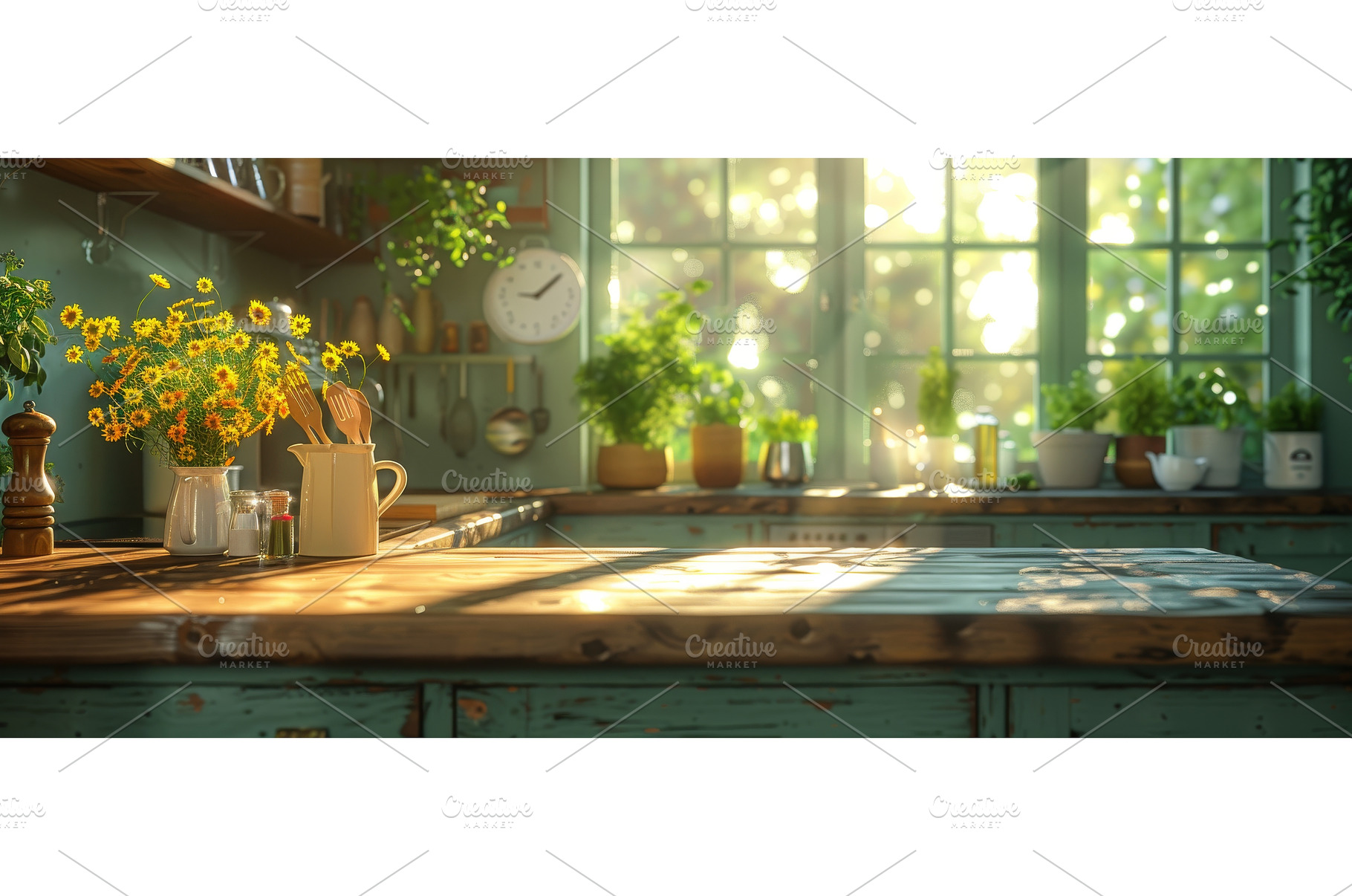 Kitchen interior with green island, an Architecture Photo by ZinetroN