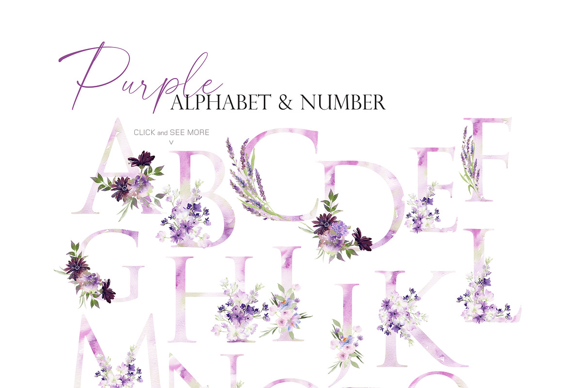 Watercolor Bundle -Purple Collection, an Illustration by Beigetime (Photo 4 of 8)