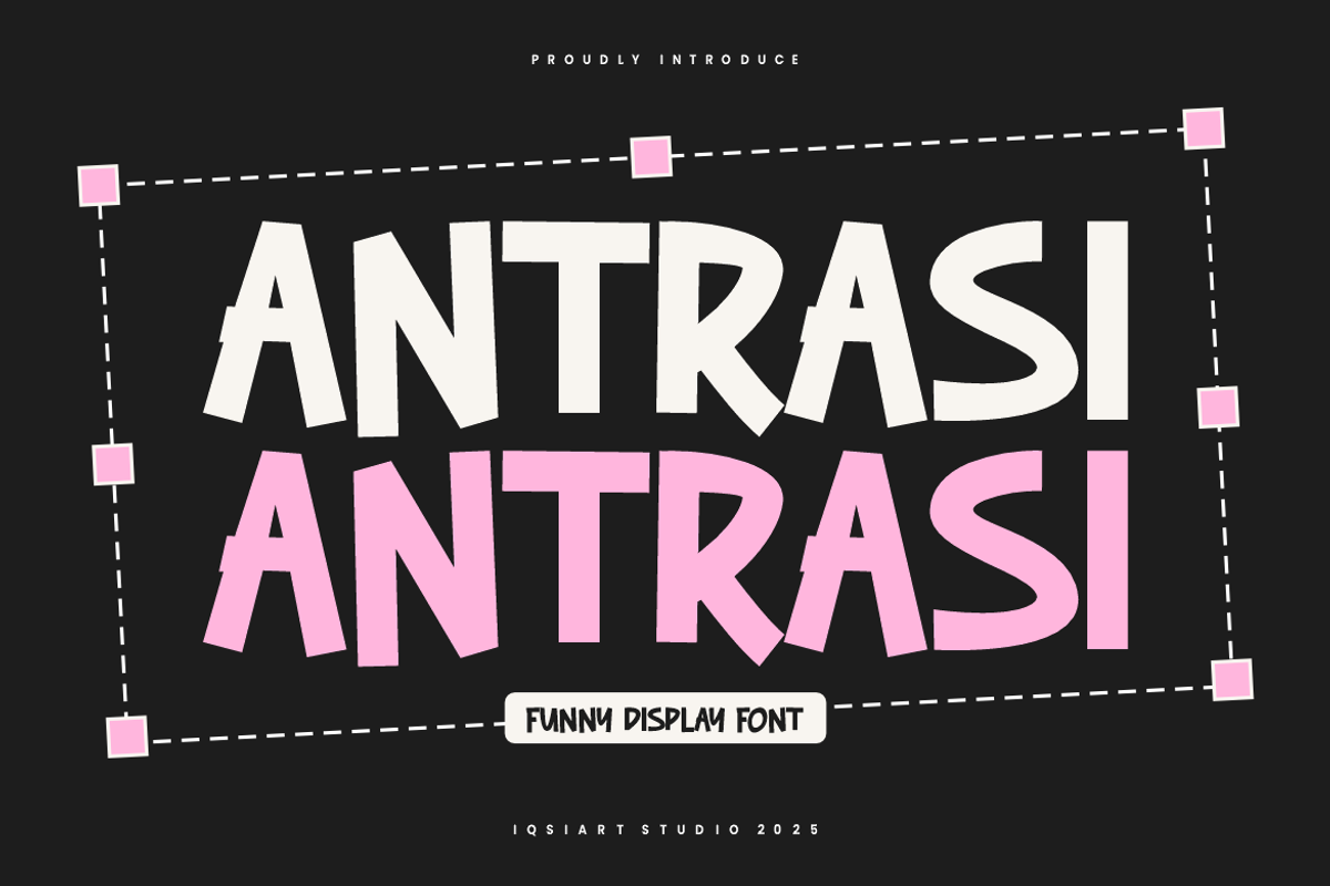Antrasi - Funny Font, a Sans Serif Font by Iqsiart Studio (Photo 1 of 6)