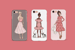 Fashion Girls Stickers Clipart