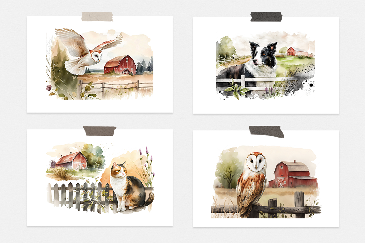 On The Farm Watercolor Collection, an Animal Illustration by artsy-fartsy (Photo 10 of 11)