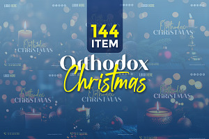 Orthodox Christmas Template Bundle, a Social Media Template by gstudiovect21