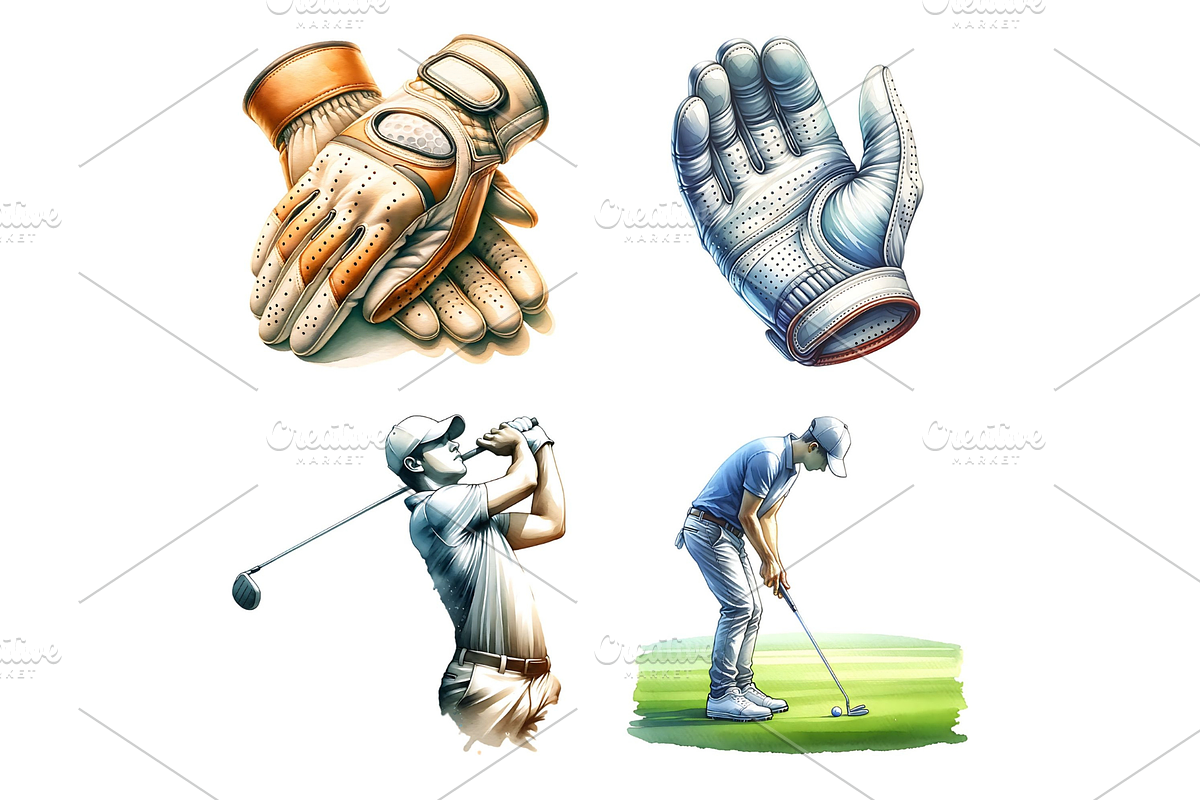 Golf Clipart PNG, a Sport Illustration by HoneyBunnyDigital (Photo 2 of 5)