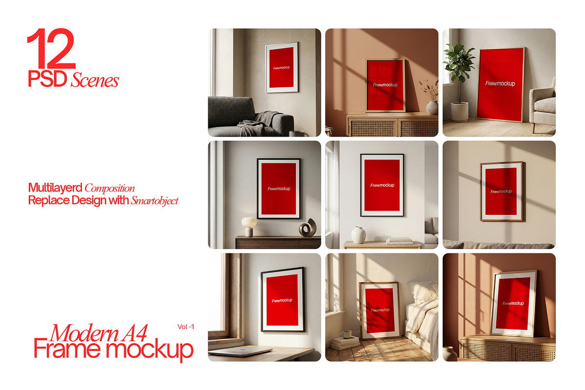 Modern Frame Mockup Bundle Vol 1, a Household Mockup by MockupShelf (Photo 1 of 6)
