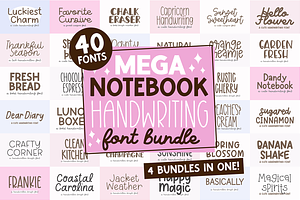 Mega Notebook Goodnotes Font Bundle, a Handwritten Font by Blush Font Co.