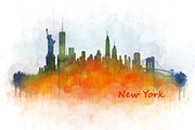 20x Files Pack New York NYC Skylines, an Illustration by HQPhoto Store (Thumbnail 2 of 11)