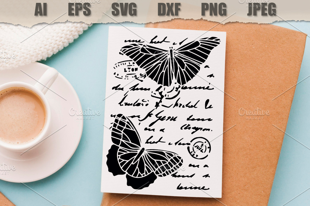 Stencil Butterfly text imitation, an Illustration by MARYCRAFTIRIA (Photo 3 of 3)