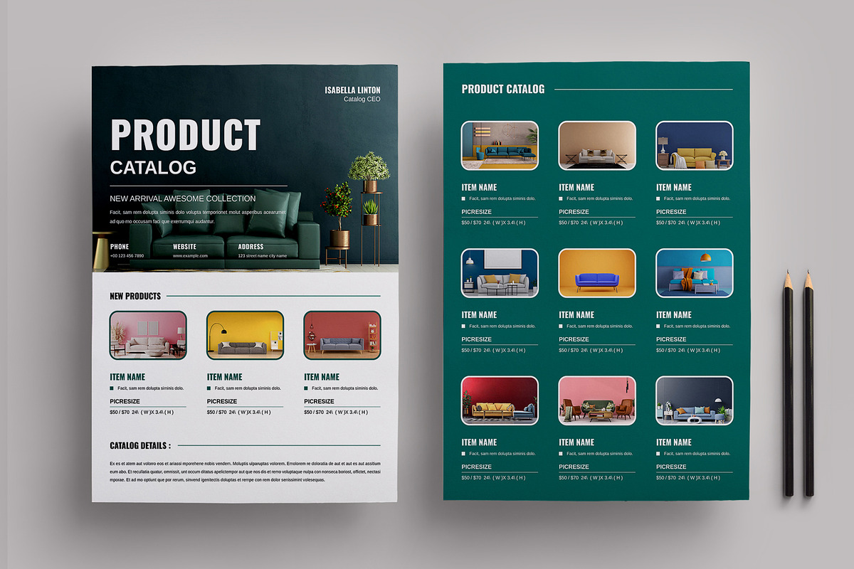 Product Catalog Flyer Template, a Flyer Template by MightyDesign (Photo 1 of 8)
