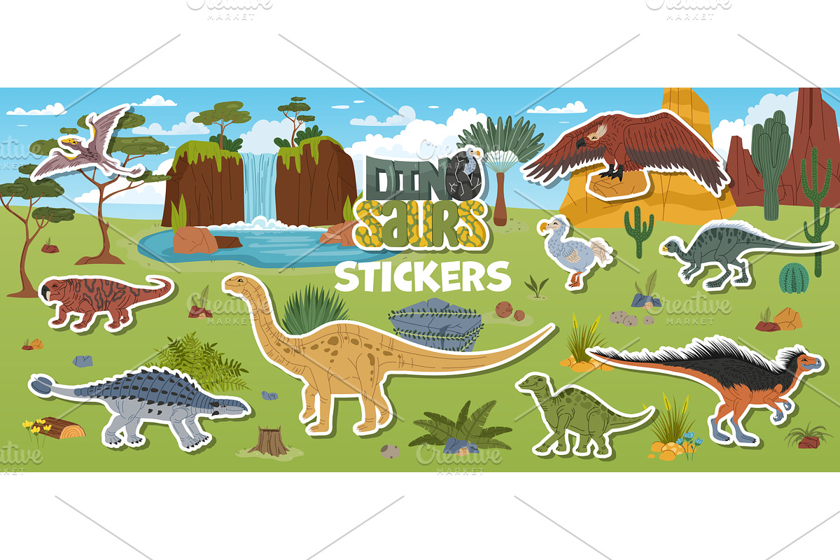 Prehistoric era dinosaur characters, an Animal Illustration by Buch&Bee